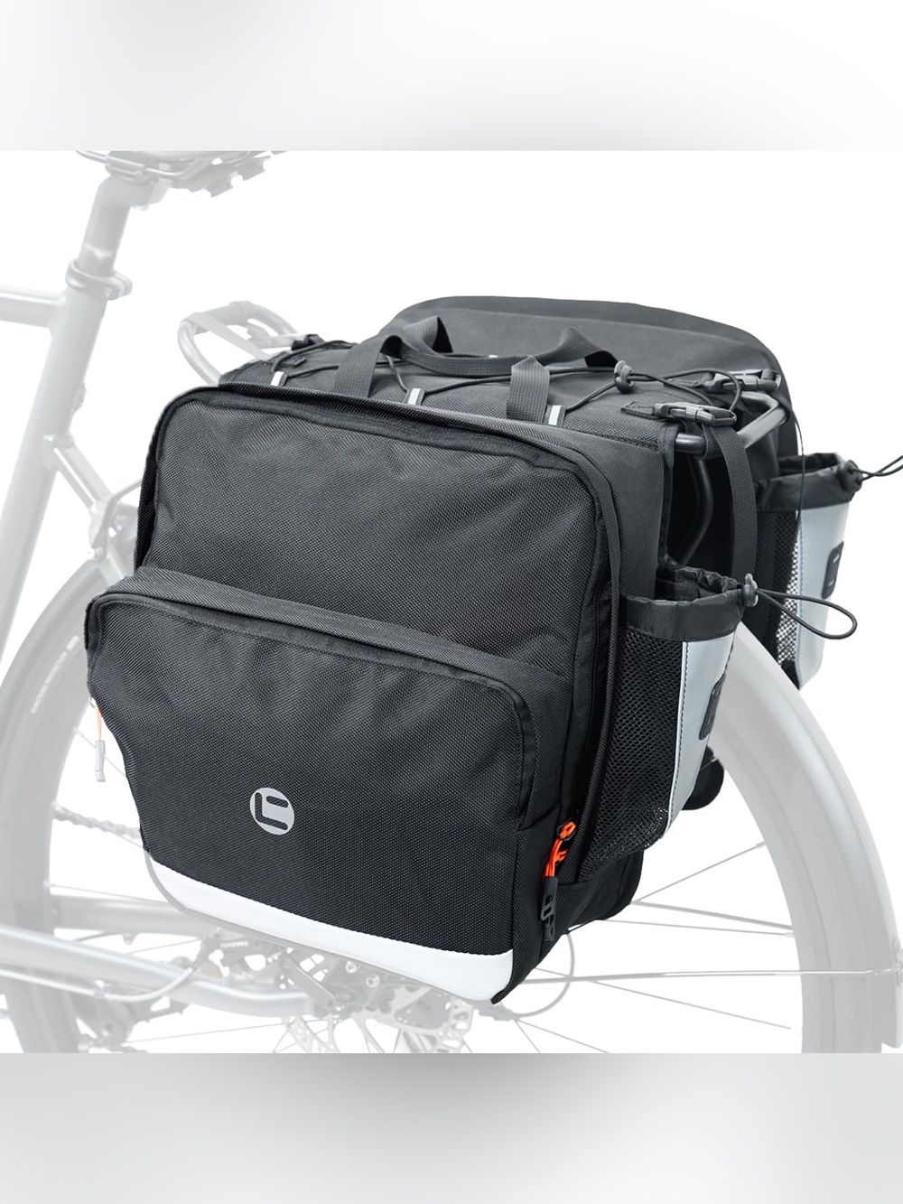 Rear Bike Pannier Bag - Black